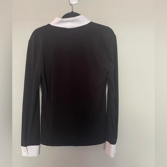 Joseph Ribkoff Long Sleeve Black Top with White Contrast Trim- Size 8 NWT - Picture 7 of 11